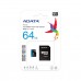 ADATA PREMIER microSDXC / SDHC UHS-I Class 10 Memory Card with SDXC Adapter — 64GB