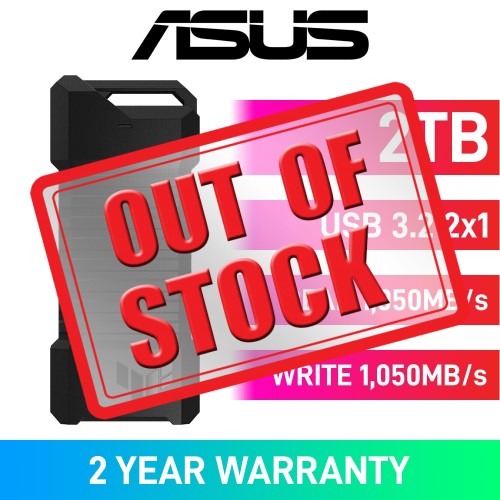 ASUS TUF GAMING AS2000 External SSD, USB 3.2 Gen 2 Type-C, Black — 2TB