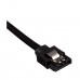 Corsair Premium Sleeved SATA Cable, Pack of 2, Straight to Straight, 30cm, Black
