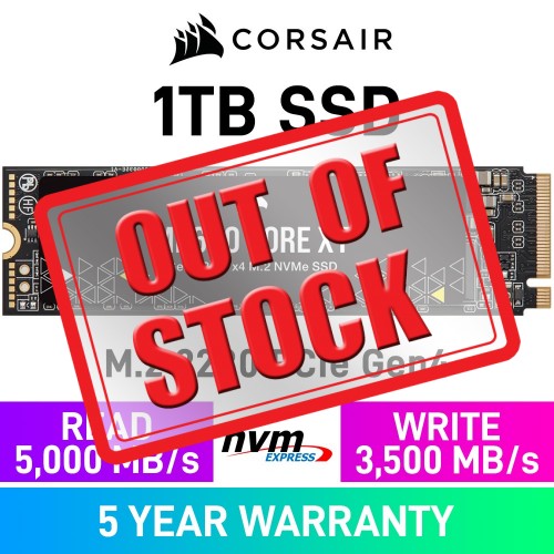 Corsair MP600 CORE XT PCIe Gen4x4 M.2 2280 NVMe SSD — 1TB Corsair MP600 CORE XT PCIe Gen4x4 M.2 2280 NVMe SSD — 1TB