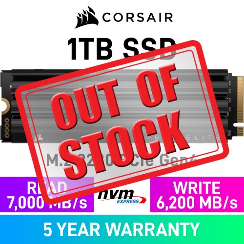 Corsair MP600 ELITE PCIe Gen4x4 M.2 2280 NVMe SSD with Heatsink — 1TB Corsair MP600 ELITE PCIe Gen4x4 M.2 2280 NVMe SSD with Heatsink — 1TB