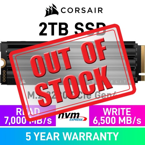 Corsair MP600 ELITE PCIe Gen4x4 M.2 2280 NVMe SSD with Heatsink — 2TB