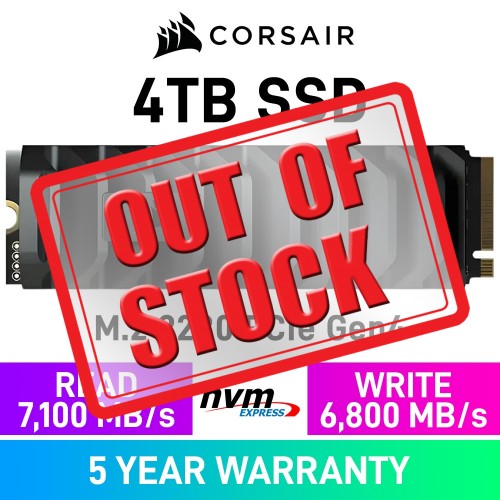 Corsair MP600 PRO XT PCIe Gen4x4 M.2 2280 NVMe SSD with Heatsink — 4TB