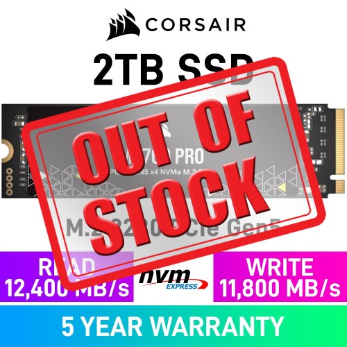Corsair MP700 PRO PCIe Gen5x4 M.2 2280 NVMe SSD — 2TB Corsair MP700 PRO PCIe Gen5x4 M.2 2280 NVMe SSD — 2TB