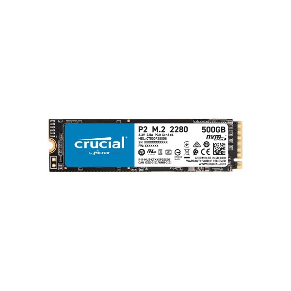 Crucial P2 PCIe Gen3x4 M.2 2280 NVMe SSD — 500GB