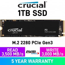 Crucial P3 PCIe Gen3x4 M.2 2280 NVMe SSD — 1TB