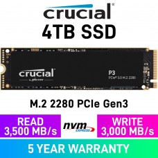 Crucial P3 PCIe Gen3x4 M.2 2280 NVMe SSD — 4TB