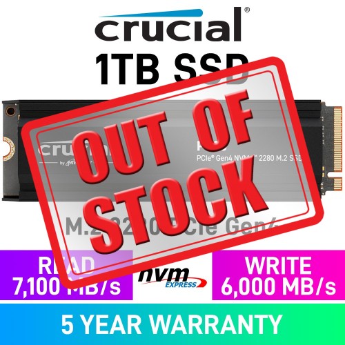 Crucial P310 PCIe Gen4x4 M.2 2280 NVMe SSD with Heatsink — 1TB Crucial P310 PCIe Gen4x4 M.2 2280 NVMe SSD with Heatsink — 1TB