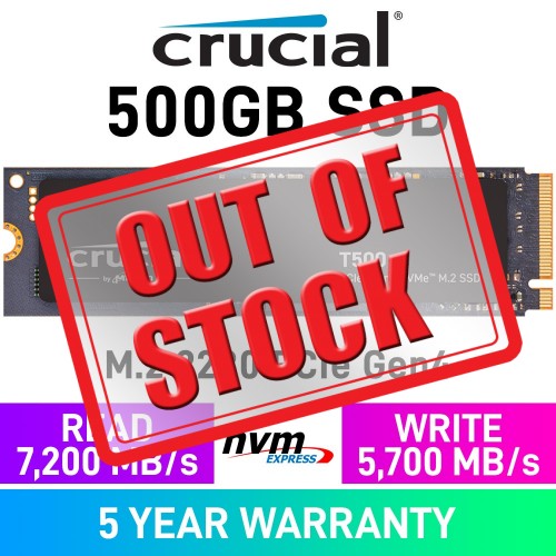 Crucial T500 Gen4x4 M.2 2280 NVMe SSD — 500GB