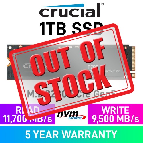 Crucial T700 Gen5x4 M.2 2280 NVMe SSD — 1TB