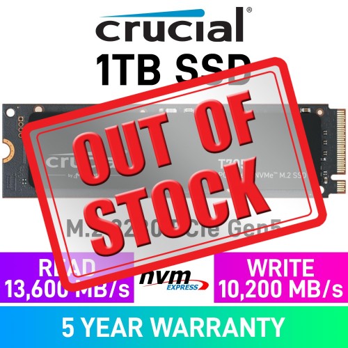 Crucial T705 Gen5x4 M.2 2280 NVMe SSD — 1TB