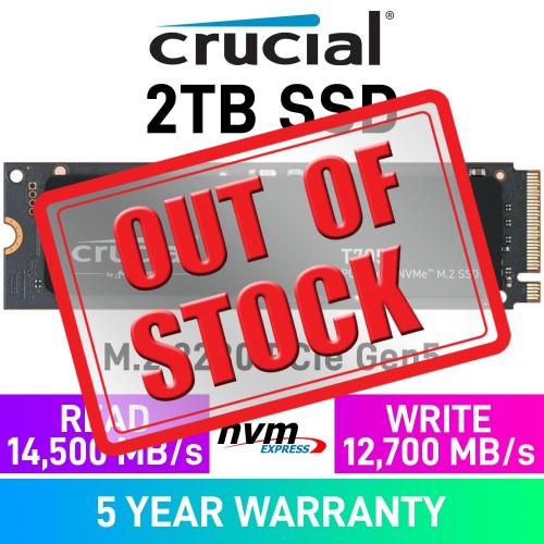 Crucial T705 Gen5x4 M.2 2280 NVMe SSD — 2TB