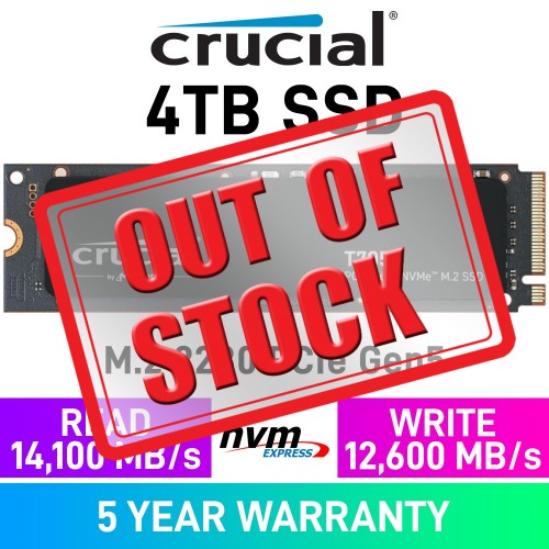 Crucial T705 Gen5x4 M.2 2280 NVMe SSD — 4TB