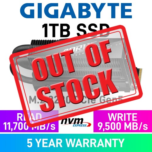 Gigabyte AORUS GEN5 12000 SSD PCIe Gen5x4 M.2 2280 NVMe SSD with M.2 THERMAL GUARD XTREME — 1TB