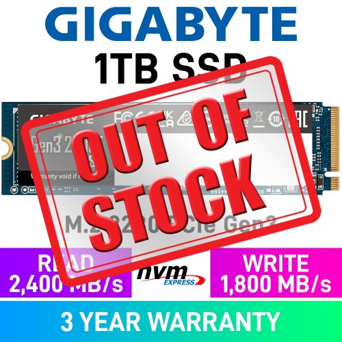 Gigabyte Gen3 2500E PCIe Gen3x4 M.2 2280 NVMe SSD — 1TB