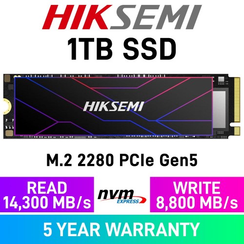 HikSemi FUTURE CORE PCIe Gen5x4 M.2 2280 NVMe SSD — 1TB