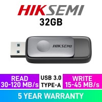 HikSemi PULLY Flash Drive, Silver & Black, USB3.2 Type-A, 32GB
