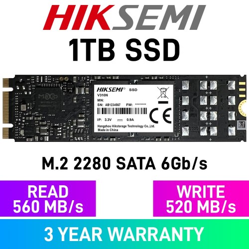 HikSemi V310N SATA 6Gb/s M.2 2280 SSD — 1TB HikSemi V310N SATA 6Gb/s M.2 2280 SSD — 1TB