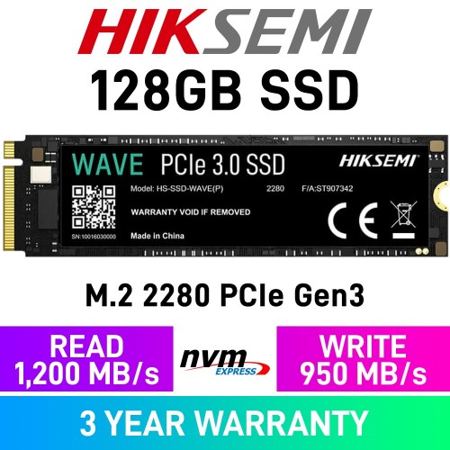 HikSemi WAVE(P) PCIe Gen3x4 M.2 2280 NVMe SSD — 128GB HikSemi WAVE(P) PCIe Gen3x4 M.2 2280 NVMe SSD — 128GB