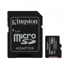 Kingston CANVAS SELECT PLUS microSDXC UHS-I Class 10 Memory Card with SDXC Adapter — 128GB