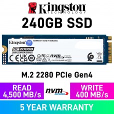 Kingston DC2000B PCIe Gen4x4 M.2 2280 NVMe Enterprise SSD — 240GB Kingston DC2000B PCIe Gen4x4 M.2 2280 NVMe Enterprise SSD — 240GB