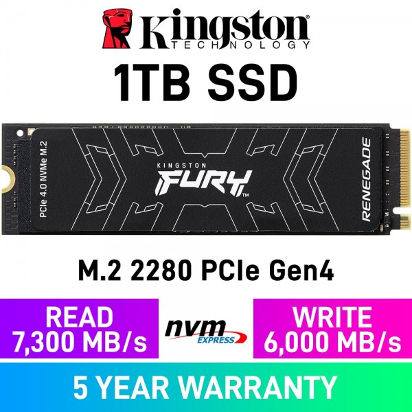 Kingston FURY Renegade PCIe Gen4x4 M.2 2280 NVMe SSD — 1TB — Best