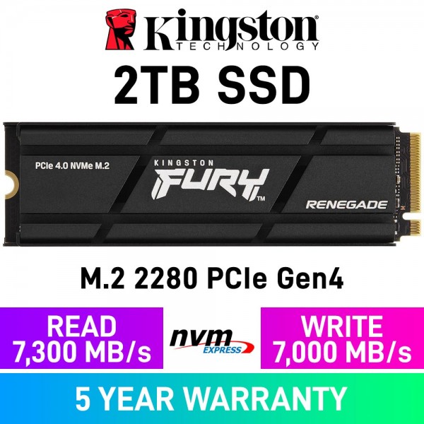 Unidad de Estado Sólido Kingston Fury Renegade de 2TB - SFYRDK/2000G