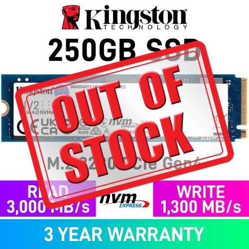 Kingston NV2 PCIe Gen4x4 M.2 2280 NVMe SSD — 250GB