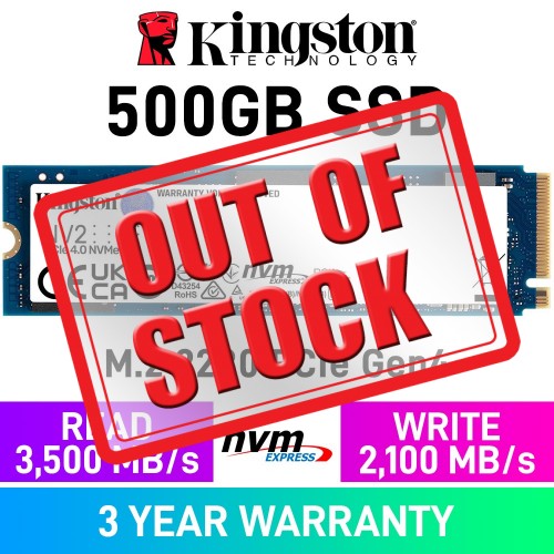 Kingston NV2 PCIe Gen4x4 M.2 2280 NVMe SSD — 500GB Kingston NV2 PCIe Gen4x4 M.2 2280 NVMe SSD — 500GB