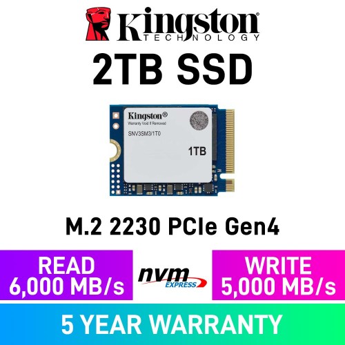 Kingston NV3 PCIe Gen4x4 M.2 2230 NVMe SSD — 2TB