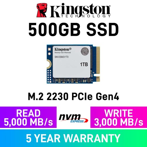 Kingston NV3 PCIe Gen4x4 M.2 2230 NVMe SSD — 500GB