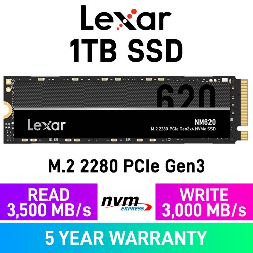 Lexar NM620 PCIe Gen3x4 M.2 2280 NVMe SSD — 1TB