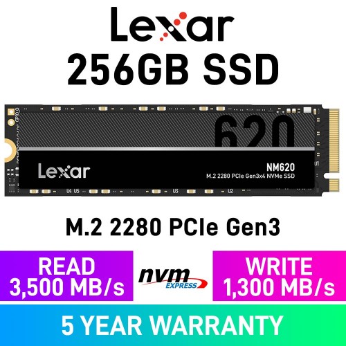 Lexar NM620 PCIe Gen3x4 M.2 2280 NVMe SSD — 256GB