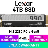 Lexar NM990 PCIe Gen5x4 M.2 2280 NVMe SSD — 4TB Lexar NM990 PCIe Gen5x4 M.2 2280 NVMe SSD — 4TB