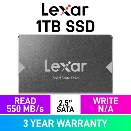 Lexar NS100 2.5" SATA 6Gb/s SSD — 1TB Lexar NS100 2.5" SATA 6Gb/s SSD — 1TB