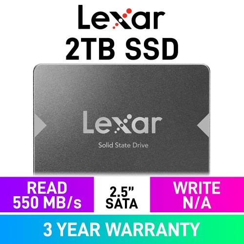 Lexar NS100 2.5" SATA 6Gb/s SSD — 2TB Lexar NS100 2.5" SATA 6Gb/s SSD — 2TB