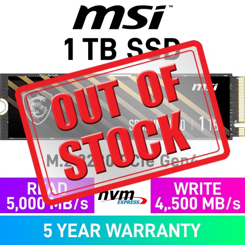 MSI SPATIUM M460 PCIe Gen4x4 M.2 2280 NVMe SSD — 1TB MSI SPATIUM M460 PCIe Gen4x4 M.2 2280 NVMe SSD — 1TB