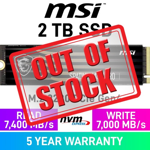 MSI SPATIUM M480 PRO PCIe Gen4x4 M.2 2280 NVMe SSD — 2TB