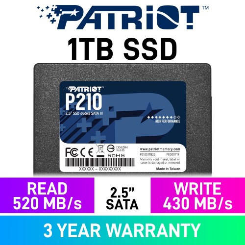 Patriot P210 2.5" SATA 6Gb/s SSD — 1TB