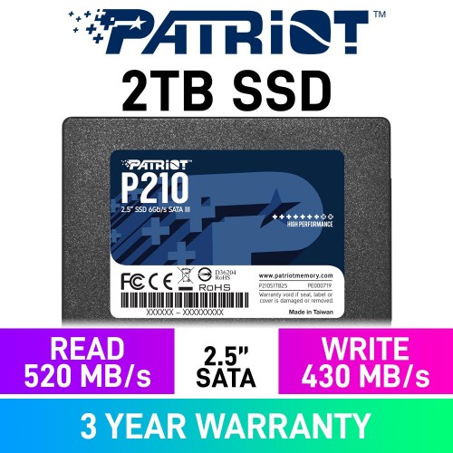 Patriot P210 2.5" SATA 6Gb/s SSD — 2TB