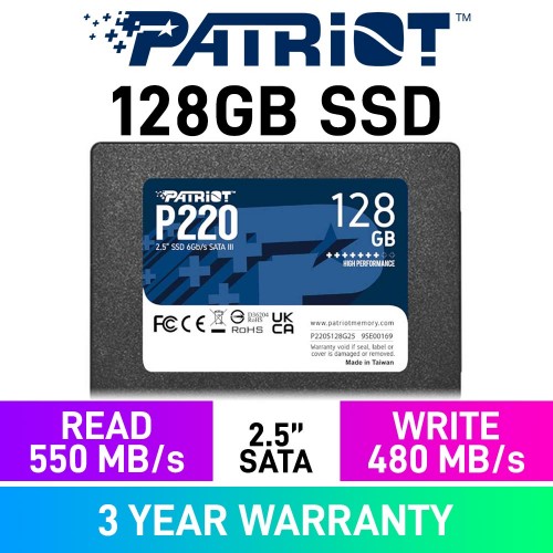 Patriot P220 2.5" SATA 6Gb/s SSD — 128GB