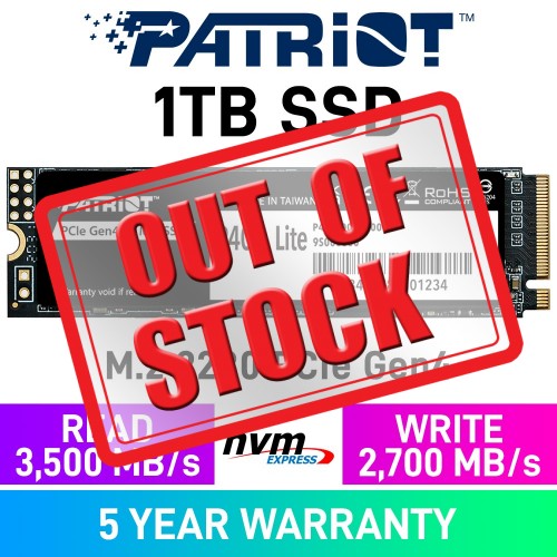 Patriot P400 LITE Gen4x4 M.2 2280 NVMe SSD — 1TB