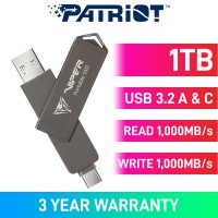 Patriot VIPER DUO External SSD, USB 3.2 Type-A & Type-C, Grey — 1TB