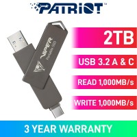 Patriot VIPER DUO External SSD, USB 3.2 Type-A & Type-C, Grey — 2TB