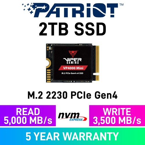 Patriot VIPER VP4000 MINI Gen4x4 M.2 2230 NVMe SSD — 2TB