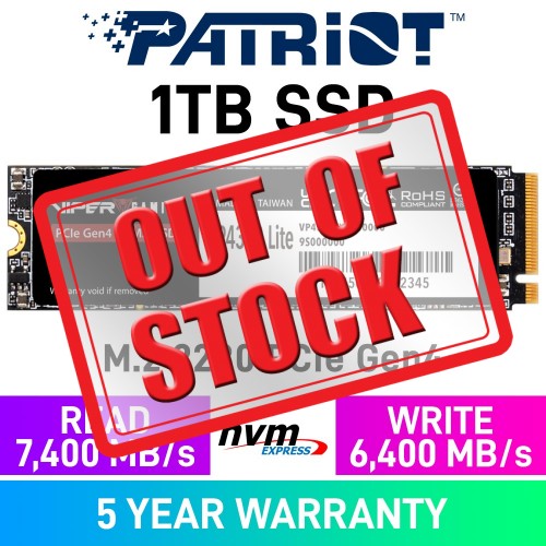 Patriot VIPER VP4300 LITE Gen4x4 M.2 2280 NVMe SSD — 1TB