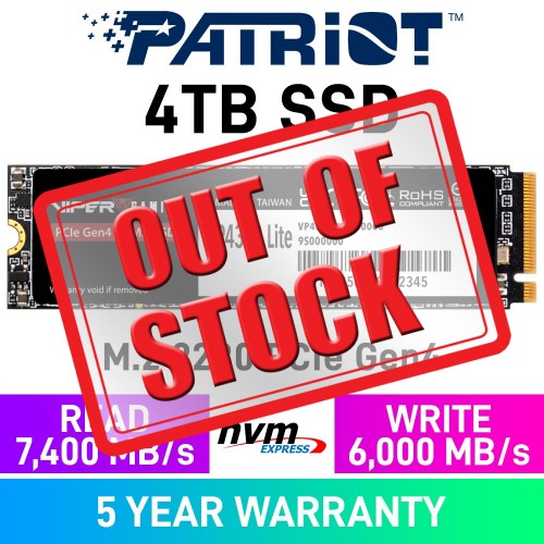 Patriot VIPER VP4300 LITE Gen4x4 M.2 2280 NVMe SSD — 4TB
