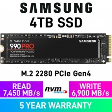 Samsung 990 Pro PCIe Gen4x4 M.2 2280 NVMe SSD — 4TB