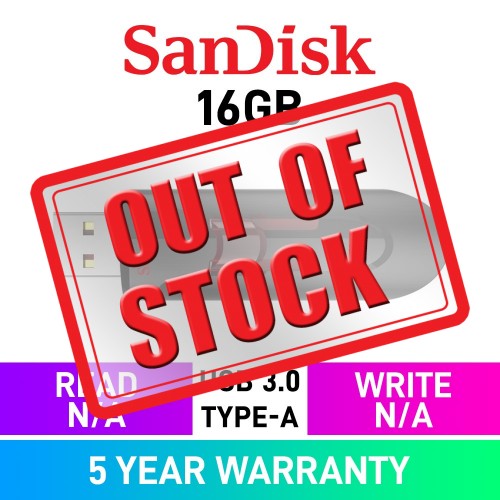 SanDisk Cruzer Glide 3.0 Flash Drive, Black and Red, USB3.0, 16GB