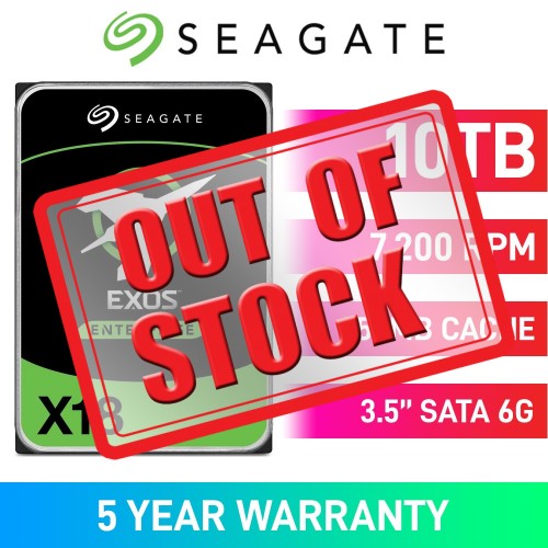 Seagate Exos X18 ST10000NM018G Standard Model Fast Format 512e/4Kn Hard Drive, SATA 6Gb/s, 3.5", 7200RPM, 10TB Seagate Exos X18 ST10000NM018G Standard Model Fast Format 512e/4Kn Hard Drive, SATA 6Gb/s, 3.5", 7200RPM, 10TB